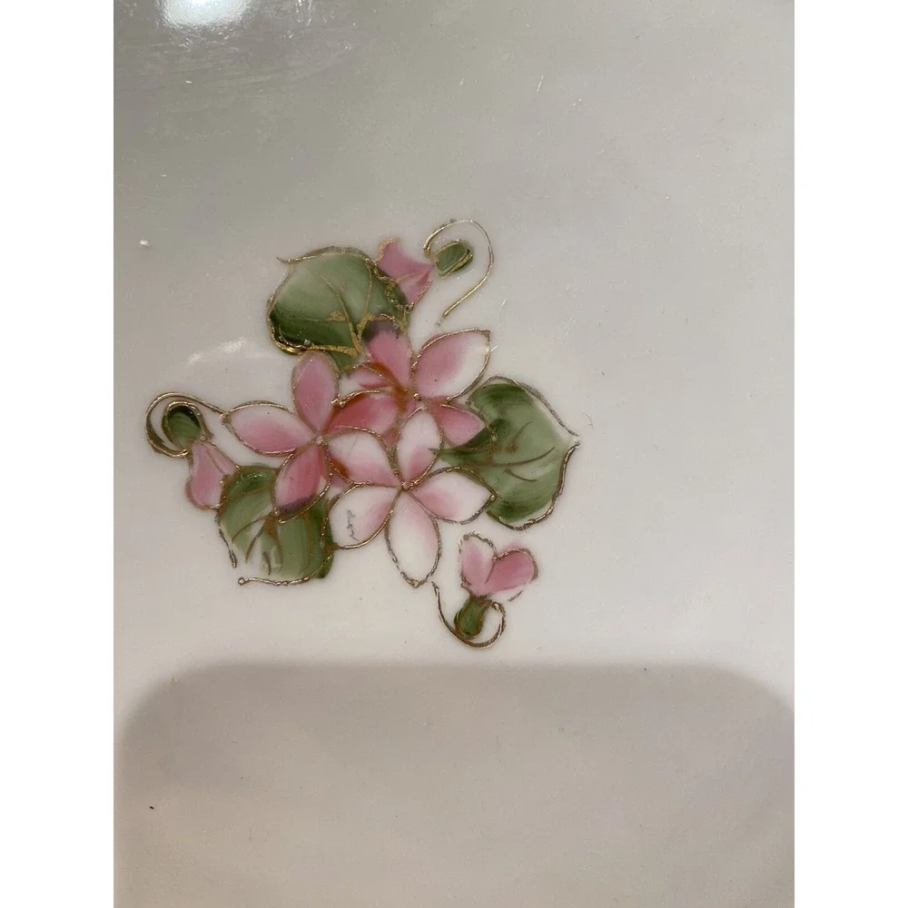 Vintage Noritake Nippon Hand Painted Plate W Handles Raised Gold Gilt Japan 10